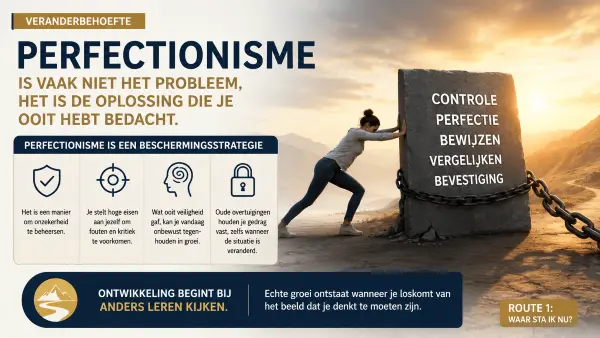 Featured image for “Perfectionisme is vaak niet het probleem. Het is de oplossing die je ooit hebt bedacht.”